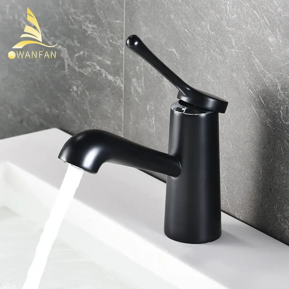 Modern gold waterfall basin faucet with black matte single-handle sleek design for bathroom decorbites gold waterfall