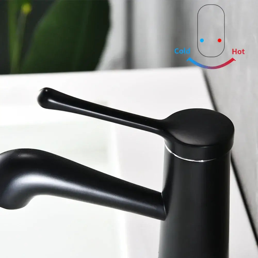 Black matte single-handle kitchen faucet with a sleek modern design for decorbites gold waterfall basin faucet use