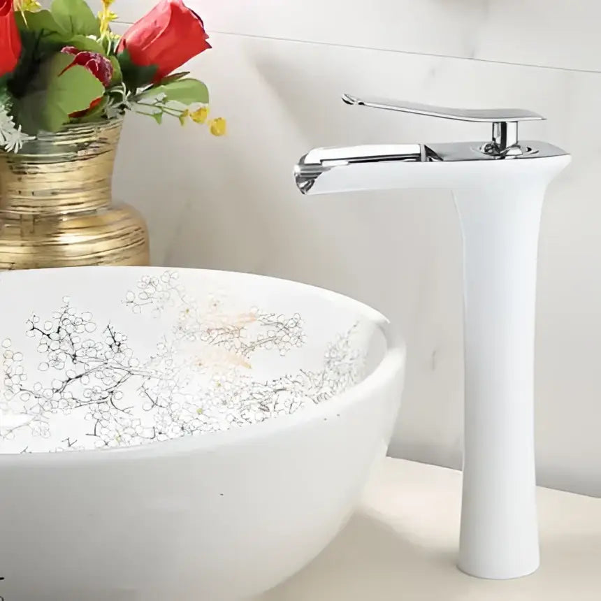 Modern gold waterfall basin faucet with chrome finish and minimalist design by decorbites gold for bathroom use