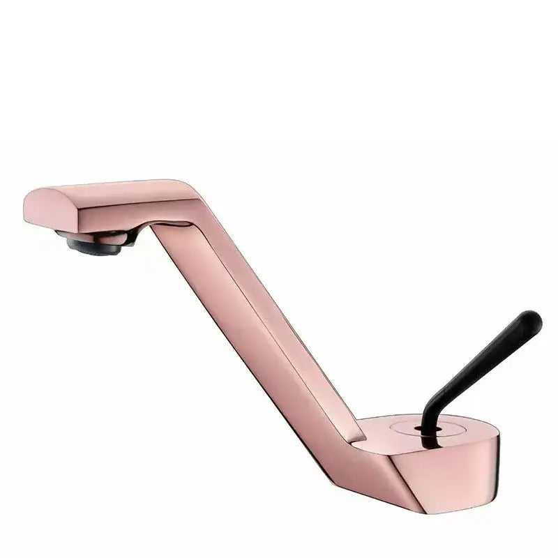 Modern gold waterfall black basin faucet with rose gold finish and sleek black handle for bathroom mixer tap decorbites black basin faucet