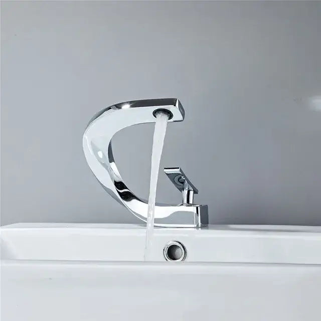 Modern gold and white bathroom basin faucet with chrome finish sleek curved spout and single handle for decorbites gold white decor