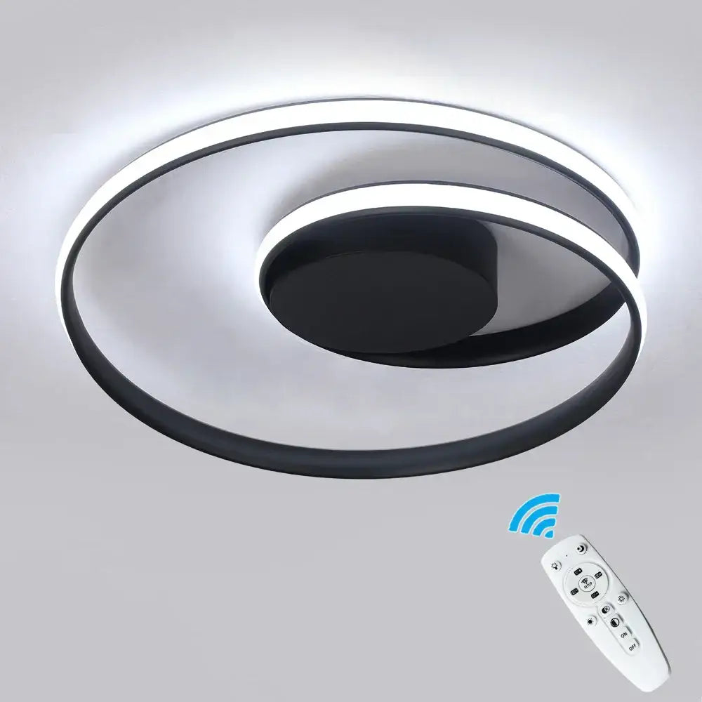 Modern black and white circular dimmable led ceiling lamp with sleek minimalist design for living room decorbites dimmable led
