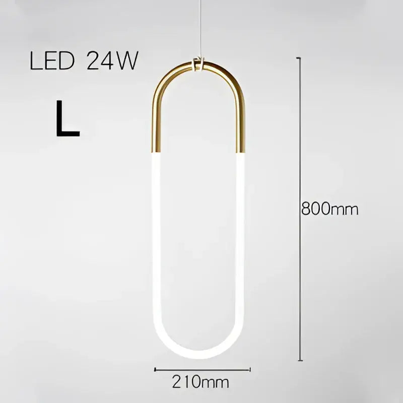 Modern gold and white pendant lights with a sleek u-shaped metal frame and translucent diffuser for living room decorbites gold pendant