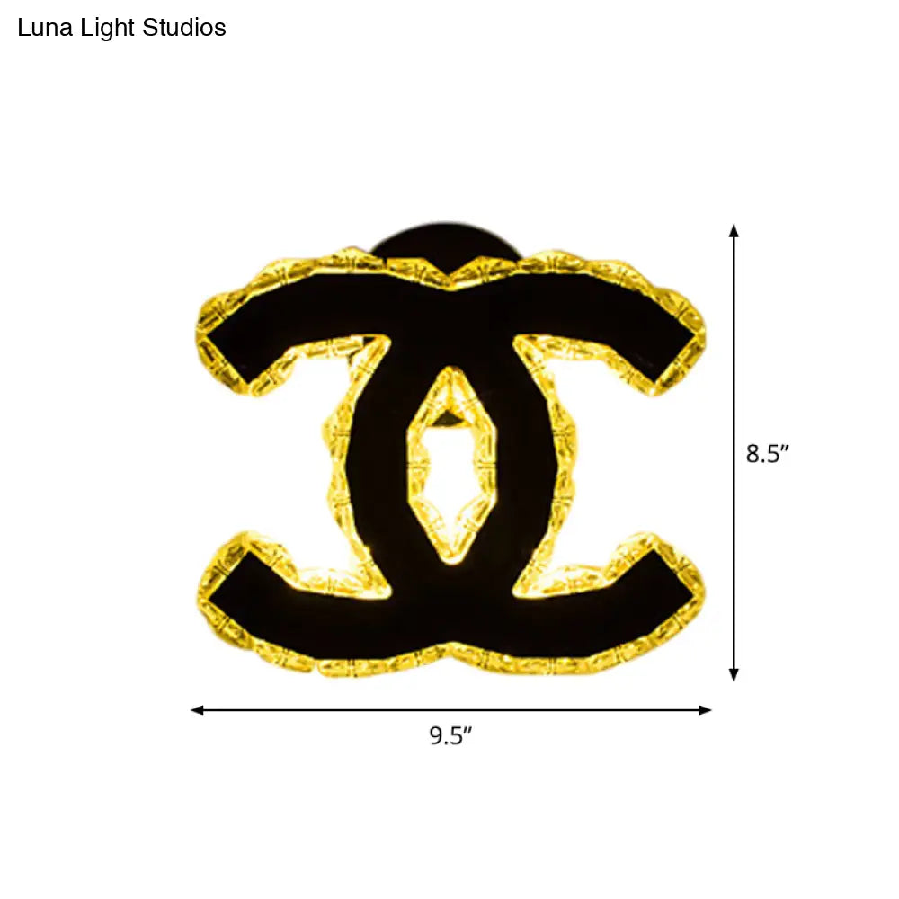 DecorBites™ DecorBites™ Modern Gold WIFI/Dual C Hotel Wall Sconce with Crystal Encrusted LED Lighting