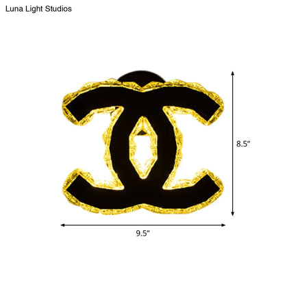 DecorBites™ DecorBites™ Modern Gold WIFI/Dual C Hotel Wall Sconce with Crystal Encrusted LED Lighting