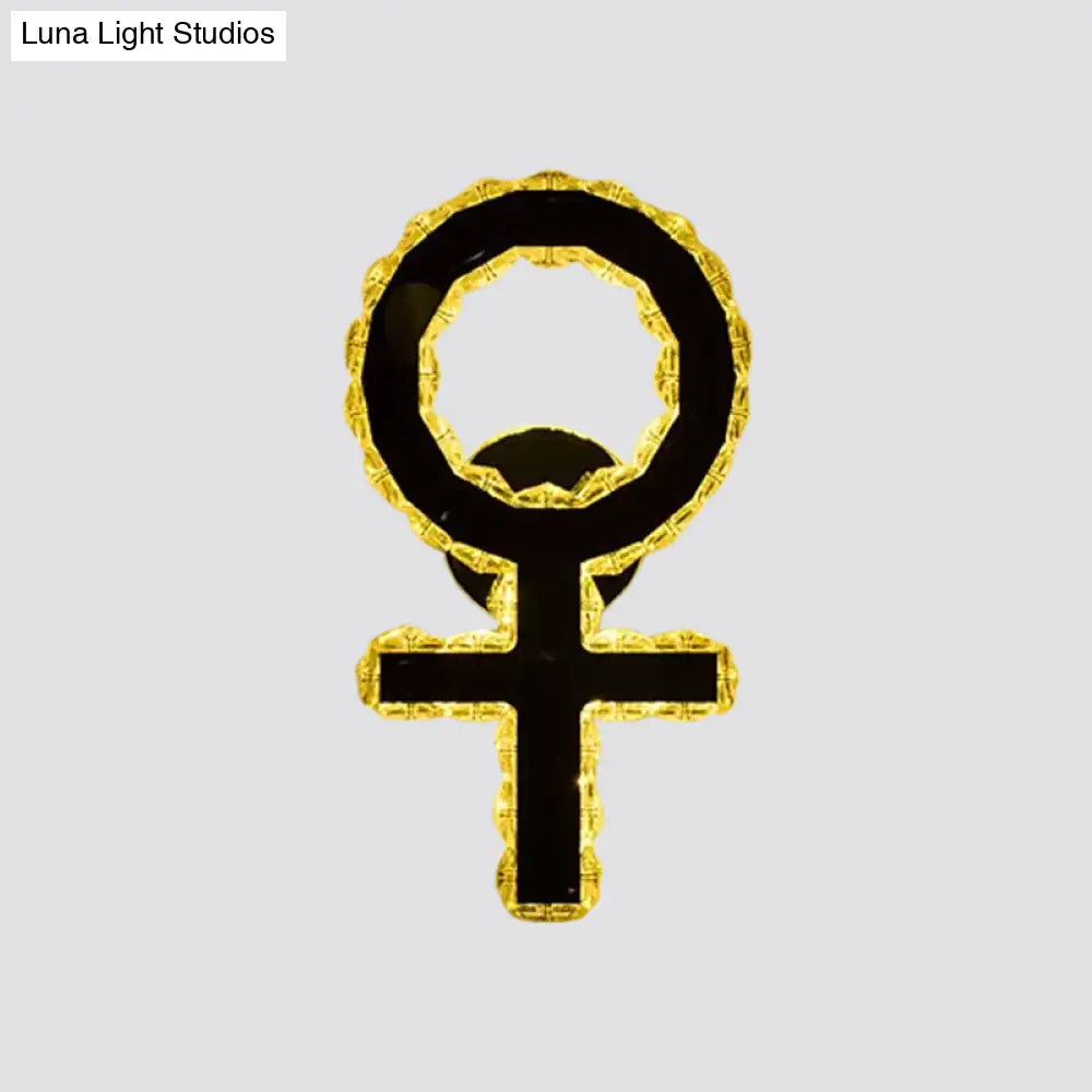 DecorBites™ DecorBites™ Modern Gold WIFI/Dual C Hotel Wall Sconce with Crystal Encrusted LED Lighting