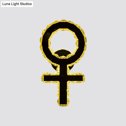 DecorBites™ DecorBites™ Modern Gold WIFI/Dual C Hotel Wall Sconce with Crystal Encrusted LED Lighting