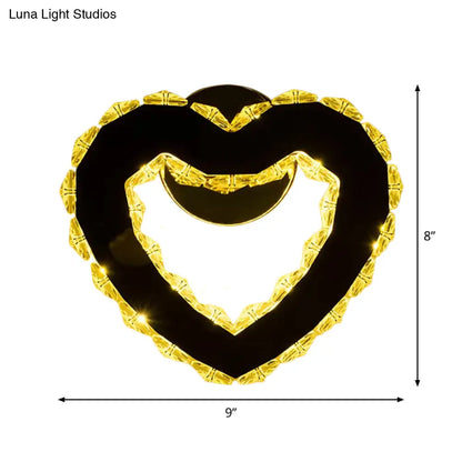 DecorBites™ DecorBites™ Modern Gold WIFI/Dual C Hotel Wall Sconce with Crystal Encrusted LED Lighting