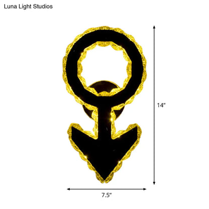 DecorBites™ DecorBites™ Modern Gold WIFI/Dual C Hotel Wall Sconce with Crystal Encrusted LED Lighting