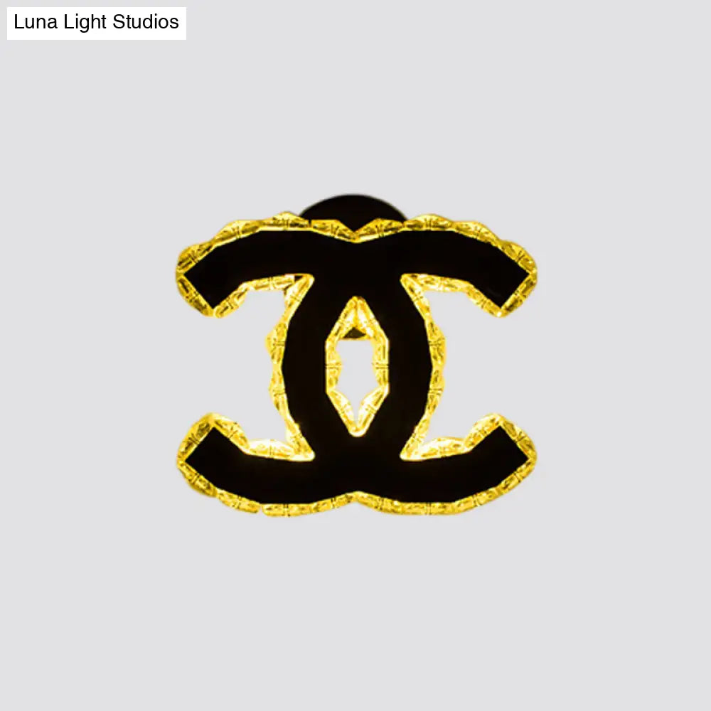 DecorBites™ DecorBites™ Modern Gold WIFI/Dual C Hotel Wall Sconce with Crystal Encrusted LED Lighting