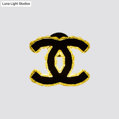 DecorBites™ DecorBites™ Modern Gold WIFI/Dual C Hotel Wall Sconce with Crystal Encrusted LED Lighting