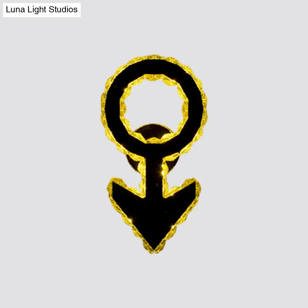 DecorBites™ DecorBites™ Modern Gold WIFI/Dual C Hotel Wall Sconce with Crystal Encrusted LED Lighting