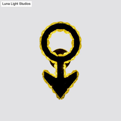 DecorBites™ DecorBites™ Modern Gold WIFI/Dual C Hotel Wall Sconce with Crystal Encrusted LED Lighting