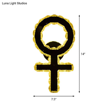 DecorBites™ DecorBites™ Modern Gold WIFI/Dual C Hotel Wall Sconce with Crystal Encrusted LED Lighting