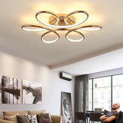 Modern golden aluminum ceiling lights featuring five interlocking ring design for living room decorbites ceiling lights