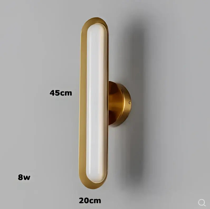 Modern golden art deco iron wall sconce with a sleek illuminated panel for elegant decorbites golden art lighting