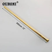 Modern golden black stainless steel shower arm bathroom extension rod with gold-colored 300mm smooth cylindrical rod