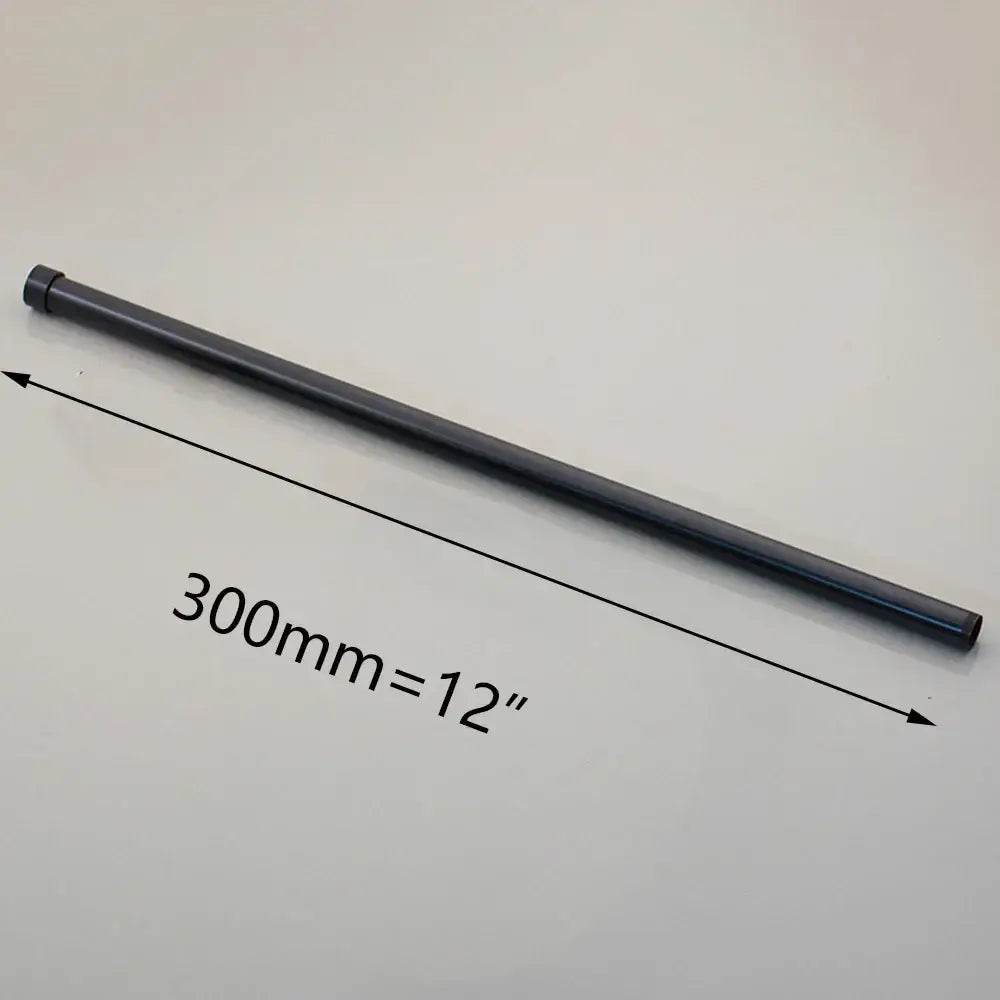 Modern golden black stainless steel shower arm extension rod with sleek matte black cylindrical design and smooth finish