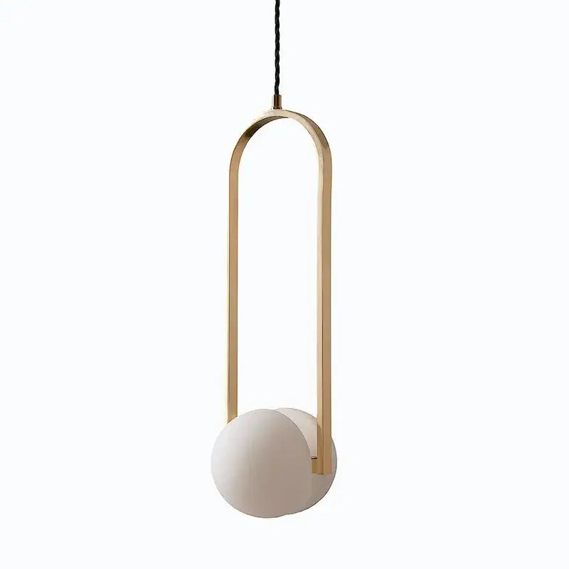 Minimalist pendant lights with a sleek gold-toned metal frame and two matte white glass spheres for dining room decorbites golden chandelier led