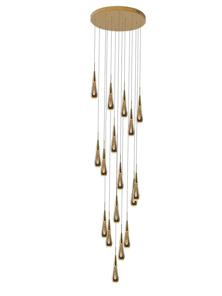 Modern golden crystal pendant chandelier with teardrop glass lights from decorbites crystal pendant collection