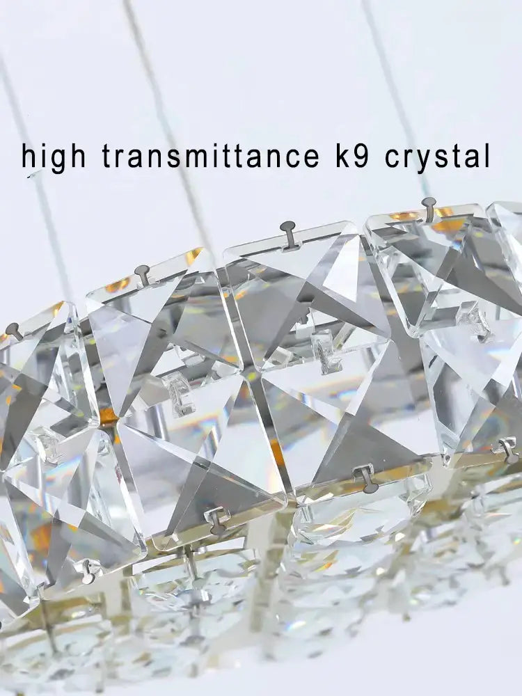Modern golden decorbites crystal ring chandelier with high transmittance k9 crystal and metallic mounting hardware