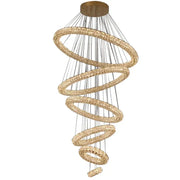 Modern golden decorbites crystal ring chandelier with cascading sparkling rings for elegant living room lighting
