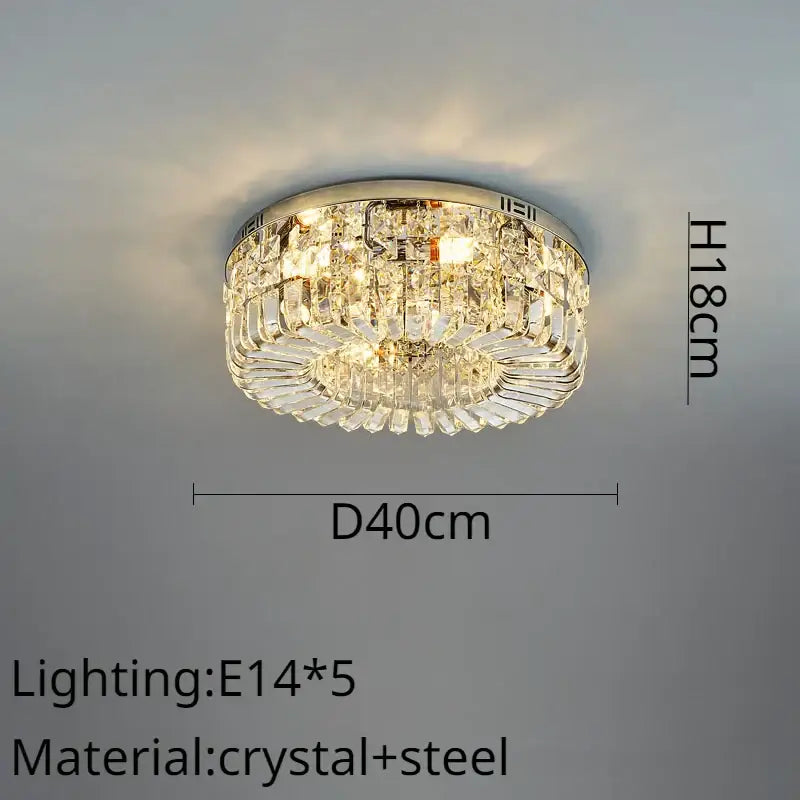 Modern golden decorbites crystal ring led ceiling lamp with chrome steel frame and cascading prisms for elegant illumination