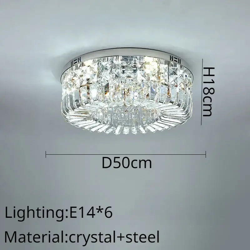 Modern golden decorbites crystal ring ceiling lamp with chrome steel frame and cascading crystal ring led tiers for living room