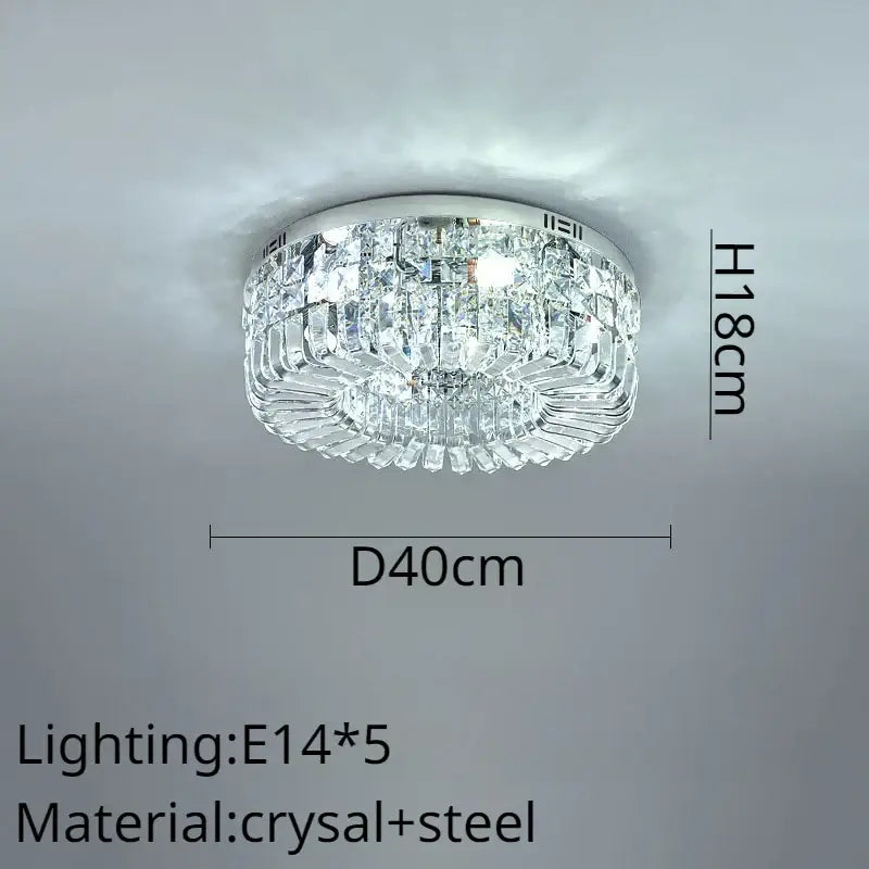Modern golden decorbites crystal ring ceiling lamp with polished chrome base and clear faceted crystal ring led design