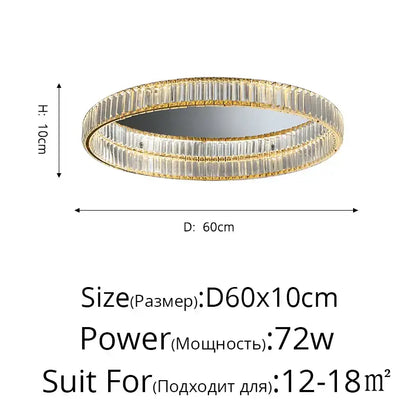 Modern golden double ring decorbites crystal led ceiling chandelier with faceted crystal rings for dining room lighting