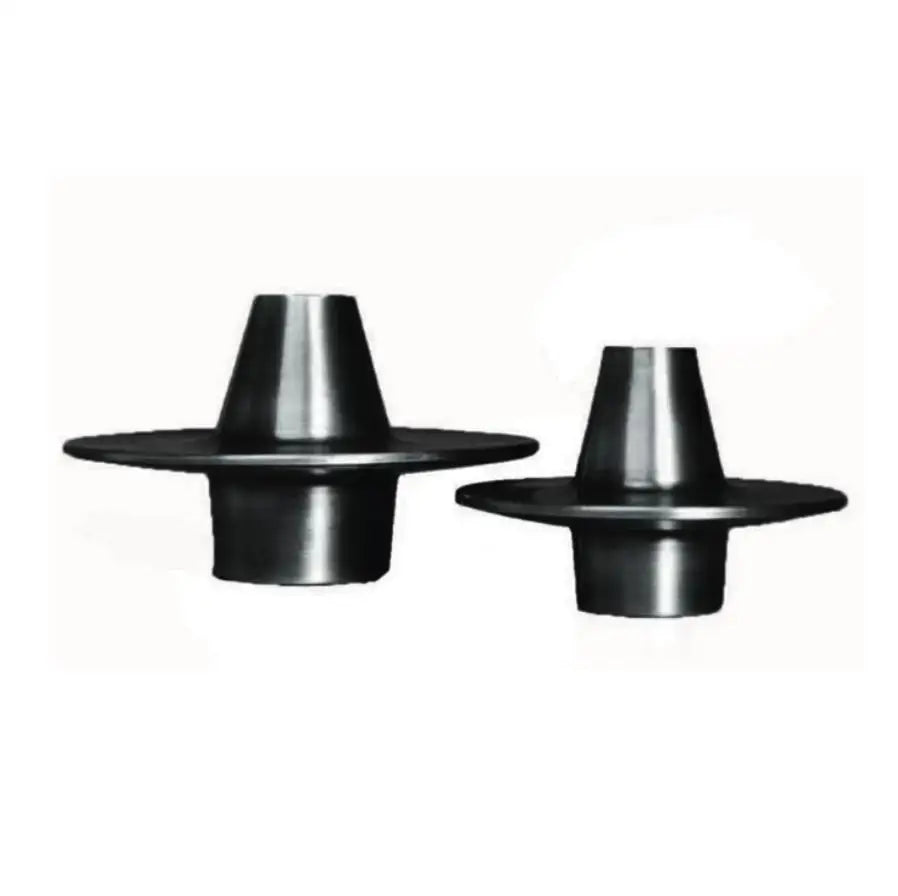 Black metallic candle holders with conical top and flat base for modern golden geometry metal decorbites decor