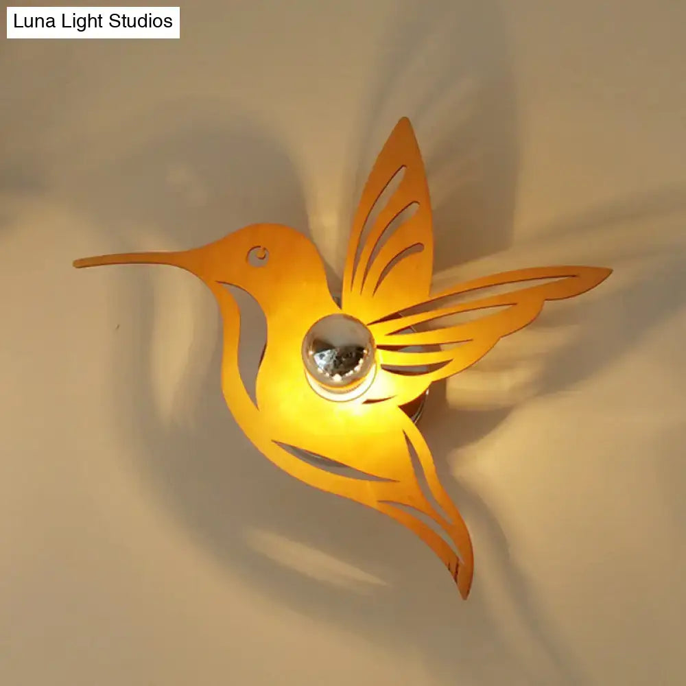 Modern golden hummingbird bedside lamp with clear glass globe center inch fixture for bedroom use