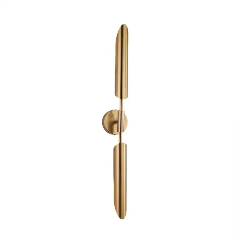Modern golden inclined tube wall lamp with sleek gold-finished cylindrical arms for luxury living room decorbites golden inclined