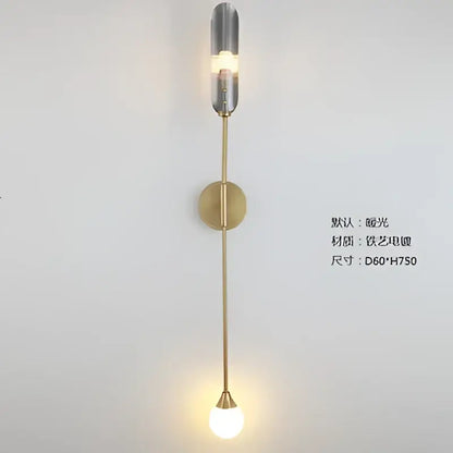 Modern golden inclined tube wall lamp with brass finish and chrome top for luxury living room decorbites golden inclined wall lamp
