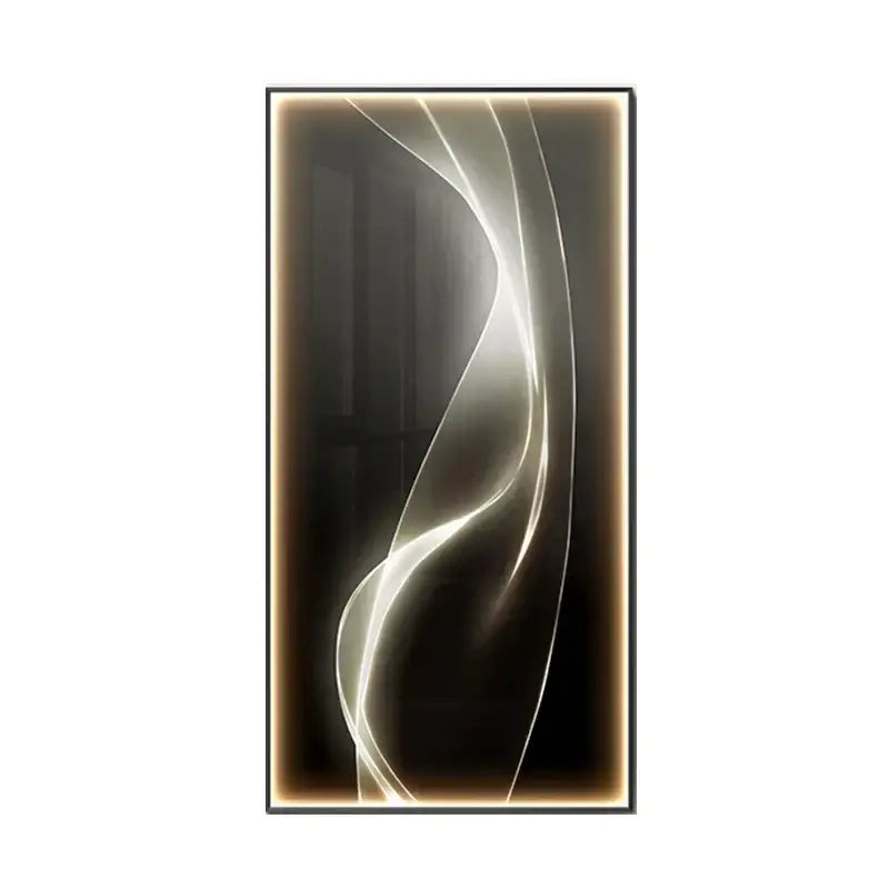 Modern golden led wall lights featuring flowing illuminated light waves in warm gold and white for living room decor