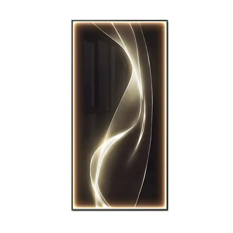 Modern golden led wall lights decorbites led wall panel with flowing golden light patterns framed in sleek black for living room decor