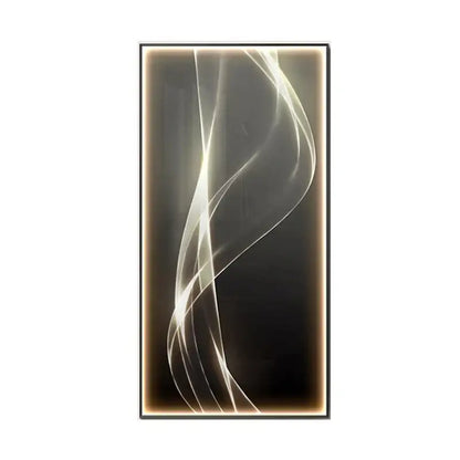 Modern golden led wall lights featuring abstract glowing light patterns in warm gold and white for living room decorbites led wall art