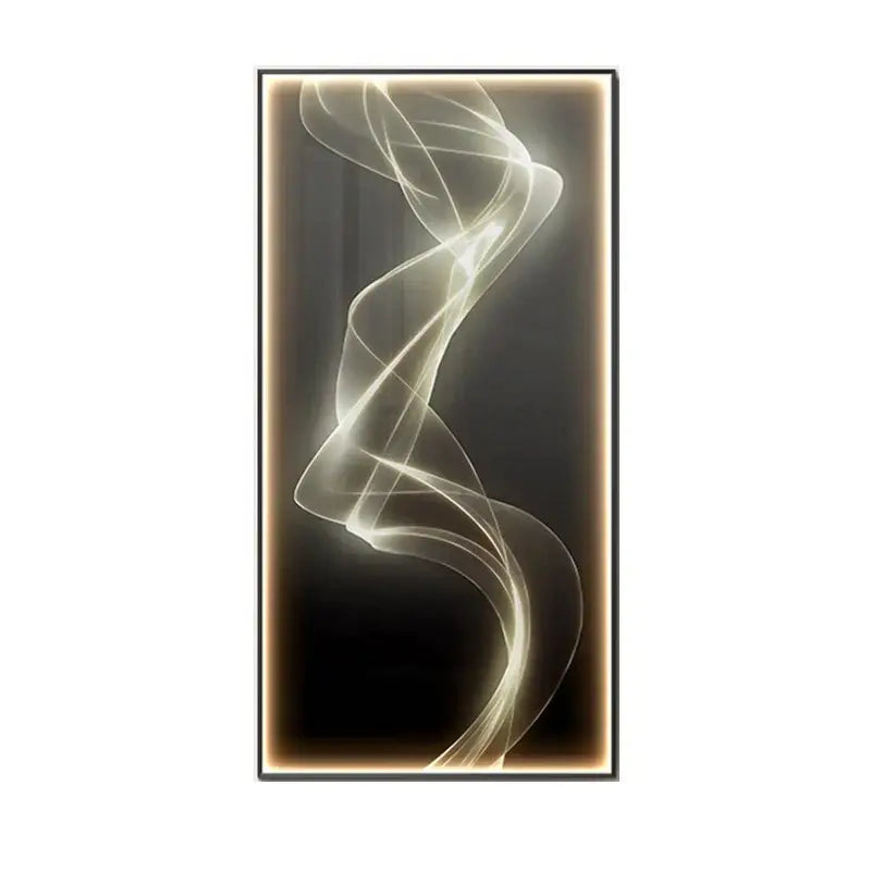 Modern golden led wall lights featuring glowing white swirling lines on a dark background for living room decorbites led wall decor