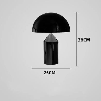 Black glossy decorbites golden mushroom led desk lamp with sleek cylindrical base ideal for modern bedroom reading light