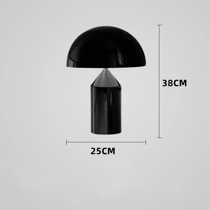 Black glossy decorbites golden mushroom led desk lamp with sleek cylindrical base ideal for modern bedroom reading light