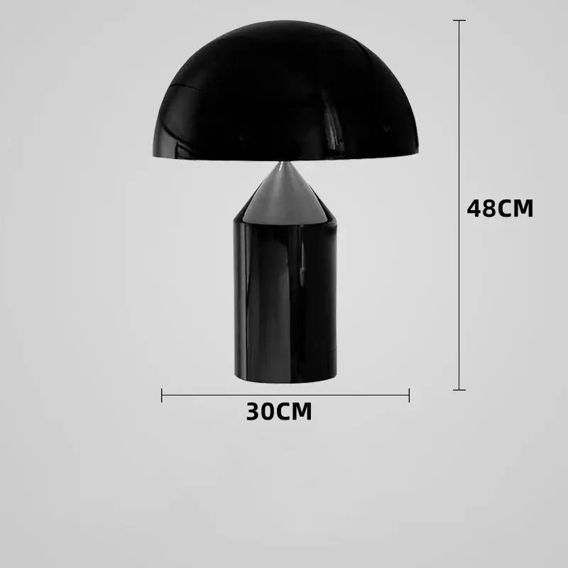 Black mushroom led desk lamp with glossy finish and cylindrical base for decorbites golden mushroom reading light