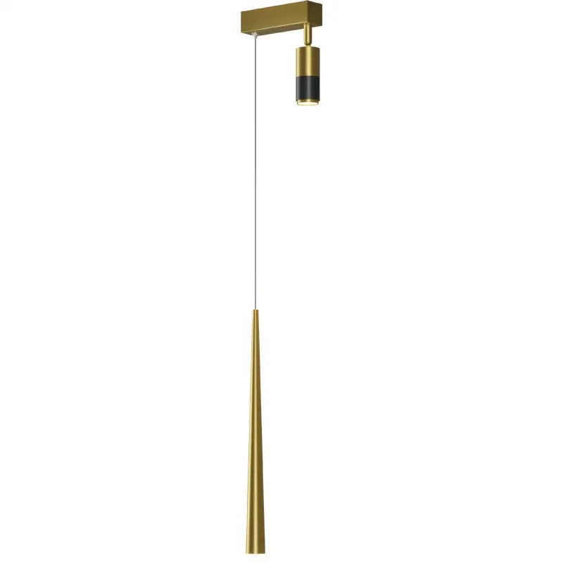 Modern decorbites golden pendant chandelier with sleek cylindrical gold-toned design and black accent for living room decor