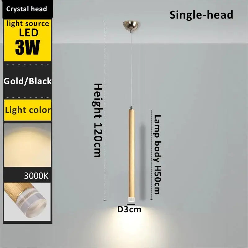 Modern golden tube led chandelier with a 120cm bamboo textured body in gold finish for elegant living room decorbites golden tube