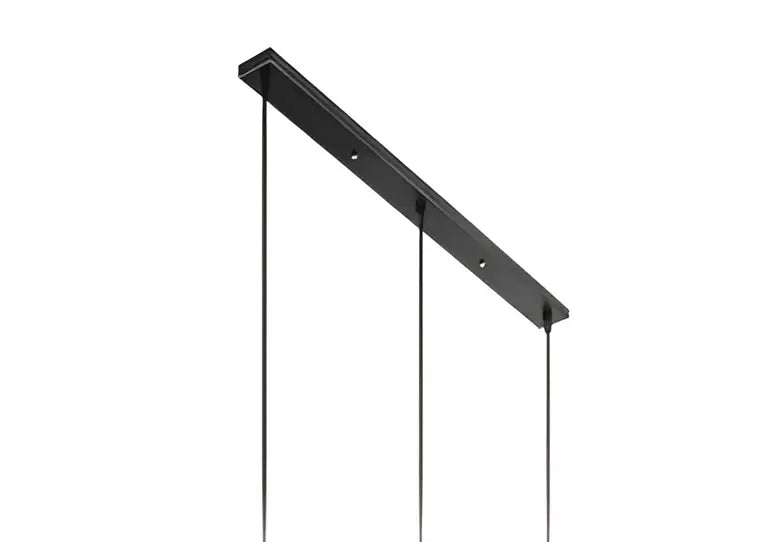 Black rectangular pendant lights with three hanging cords featuring gray amber and clear crystal for kitchen decorbites light luxury