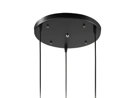 Black circular ceiling mount with three hanging cords for modern gray amber and clear crystal pendant lights decorbites light luxury