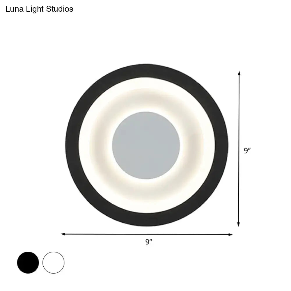 Modern gray and black led circle sconce wall mounted lamp with circular ceiling light design for living room use