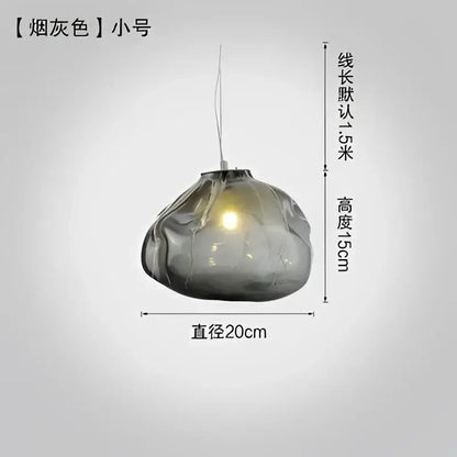 Modern gray cloud glass pendant light with smoky textured hand-blown glass and warm internal glow for living room decorbites cloud glass pendant lights