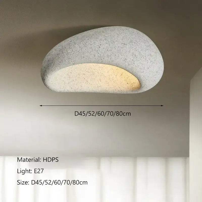 Modern gray concrete cream ceiling lamps chandelier with gray stone texture and warm interior glow for decorbites cream ceiling