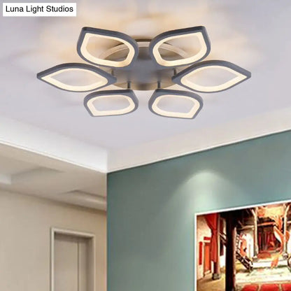 DecorBites™ DecorBites™ Modern Gray Flower LED Ceiling Mount Light - Acrylic Flushmount for Dining Room - Neutral/Warm/White