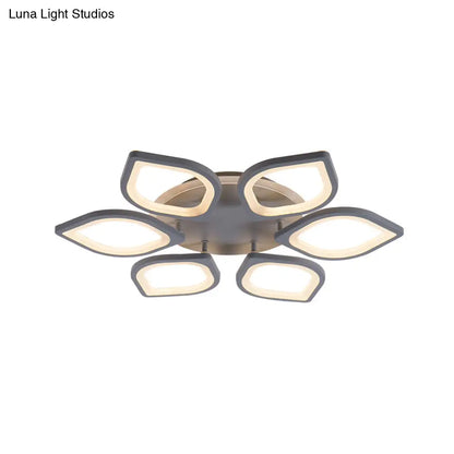 DecorBites™ DecorBites™ Modern Gray Flower LED Ceiling Mount Light - Acrylic Flushmount for Dining Room - Neutral/Warm/White